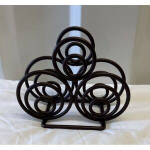 Scroll Swirl‎ Decorative Napkin Letter Holder Brown Bronze Metal Decor